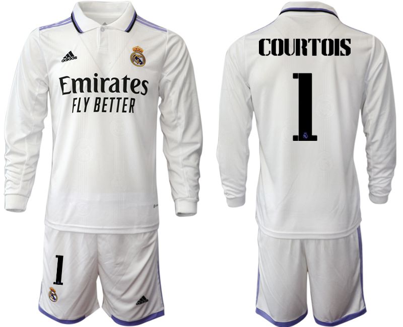 Men 2022-2023 Club Real Madrid home long sleeve white 1 Soccer Jerseys